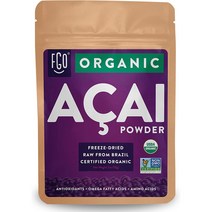 FGO Organic ACAI Powder (Freeze-Dried) 오가닉 아사이 파우더 100% From Brazil, 2 oz (56g)