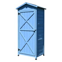 조립식 야외 간이 창고 미니 캐비닛 농기구 보관함, 스탠다드 블루(단문)
