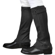 클라우스 승마 라이딩 하프 챕스 블랙 스웨이드 경량 라이트 타입 KA, 블랙 + L