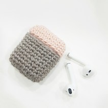 [아이엠니터 패키지] 투톤 에어팟 케이스 diy kit / 뜨개패키지 코바늘도안 에어팟워머 핸드메이드 니트, 8 진노랑