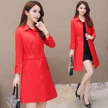 하프트렌치코트 홑겹 더블레이어 여성 하프기장 봄가을 작은 키 빅사이즈 허리보정 2589651471