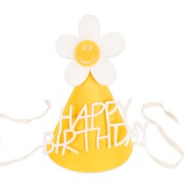 파티짱 생일 파티 고깔 모자 DIY, 생일 데이지 고깔 (옐로우)