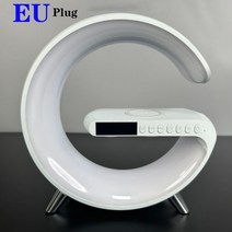 LED 앱 제어 RGB 야간 조명 분위기 램프 디지털 알람 시계 스피커 무선 충전기 수면 침실 장식 435726, grey_2