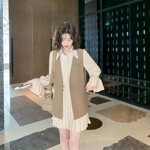 투피스 양복 조끼 봄 여성 캐주얼 패션 연령 감소 외국 스타일 작은 빛 잘 익은 바람 여름 정장 스커트 XN
