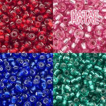 하태하태 투명실버 시드 비즈 20g (2mm 3mm) 비즈 구슬 공예 팔찌 재료 만들기, 01.레드-3mm
