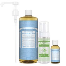 닥터브로너스 캐스틸 솝 클렌저 950ml+60ml 올인원바디워시 클렌져 대용량 남자 샴푸 촉촉한 펌프형 무향, 1.라벤더