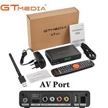 차무무 GTMEDIA 위성 TV 수신기 DVB-S/S2/S2X H .265(8bit) Mgcamd CS IKS Biss 키 USB Wifi 동글 PK V7 S5, 02 V7 S5X AV Port_01 미국 플러그