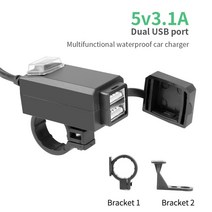 듀얼 USB 포트 2V-24V 방수 오토바이 핸들 바 충전기 QC3.0 어댑터 전원 공급 장치 소켓 전화 모바일, [01] 5V3.1A