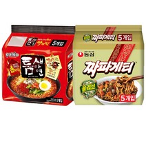 봉지)팔도틈새라면빨계떡 5개 + 봉지)농심짜파게티 5개, 4세트