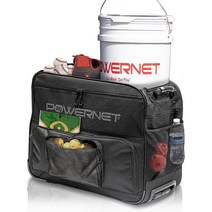 PowerNet 롤링 야구 코치 백 캐디 | 발사 F-lite 기계용 휴대용 케이스 | 최대 2개의 볼 버킷 보관 | 모든 표면에 맞는 텔레스코핑 핸들 견고한 휠 | 소프트볼 버킷