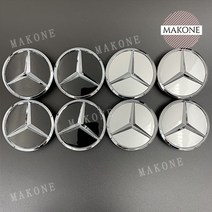 Makone 상표등록 차량용휠캡 휠커버 벤츠 60mm 6CM 개조 전용 휠 센터 커버 타이어 휠 마커 장식 보호 스몰 마커, 01 휠 커버 4개 6CM 블랙 리모델링 휠