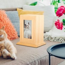 장례 개를 위한 나무 애완 동물 항아리 고양이 재 기념 기념 기념품 사진 프레임 장례, 가벼운 나무
