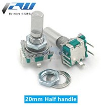 5 개/몫 20 위치 360 도 로터리 인코더 EC11 w 푸시 버튼 5Pin 핸들 긴 15/20MM 내장 푸시 버튼 스위치, 20MM Half handle