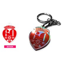 슈퍼커브 60주년 하트 아크릴 펄 키링, 소/1-백색 펄