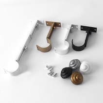 레일앤폴 35mm 철 조절브라켓 세트_대형(150~230mm), 1세트, 블랙