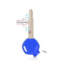 5Pcs 혼다 100 125 CC 스쿠터에 대 한 Uncut 오토바이 점화 키 자석 도난 방지 잠금 DIO Z4, 06 Left Groove Blue