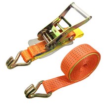 베스트 앤서 래칫식 J후크 래싱 벨트 훅 래싱 타이 다운 벨트 파단 하중 4000kg 벨트 폭 50mm 고정측 0.5m 권측 3m 1개 세트