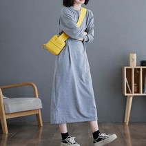 베이직 긴팔 맨투맨 데일리 원피스 체형커버