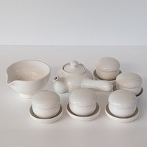 다기 백자 5인 다도세트 2 여주 전통수제품 단아하고 순백한 백자 다기세트 선물용 잔받침 잔뚜껑 고품격 다기세트