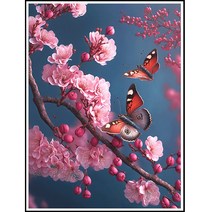 화접도 나비 플라워 diy피포페인팅 행운 행복 재운 나에게로 날아오는 보름달 꽃 풍수지리그림 색칠하기 집콕취미 선물용 스트레스 해소 집중력향상 액자프레임포함 40*50cm 티레오, 화접도그리기11호, 액자프레임포함[40*50CM]