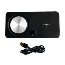 전기 워머 워머 USB 충전 코스터 히터 자동 차단 따뜻한 온도 조절기 선물용 캠핑 데스크탑 찻주전자 침실, 21cmx10cmx1.5cm, 검은색, ABS