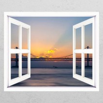부산광안대교일출풍경 창문그림액자.꾸밈, A타입내부창문형