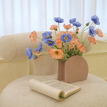 양귀비 조화 꽃 인테리어 꽃장식 감성오브제 9 color, 피치