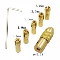 7 pcs 0.5mm-3.0mm 미니 드릴 콜렛 세트 황동 드릴 척 어댑터 비트 트위스트 전자 드릴 척 도구 전원 회전 도구, 한개옵션0