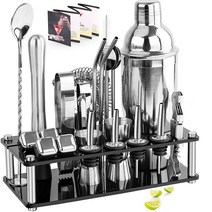 칵테일 쉐이커 세트 제조 바텐더 독학 홈 바 믹싱턴, 로즈골드 보스턴 750ml 셰이커 23피스