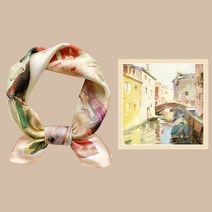 다기능 여성 스카프 작은 광장 스카프 여성 장식 스카프 실크 (53x53cm)