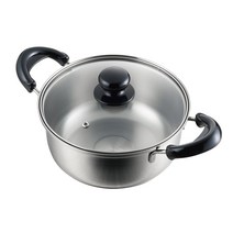 일본제 고의 TAKAGI 유리 뚜껑 스테인리스 3층 강 양손 냄비 20 cm