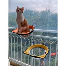 고양이 창문 해먹 반려묘 냥이 쉼터 호기심 해소 윈도우 투명 캣타워 편안한 강력 고정, 회색