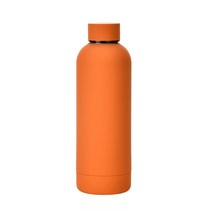 2022 스테인리스 스틸 스몰 침병 이중보온 500ML 아웃도어 스포츠 물컵 러버페인트 텀블러, 주황색