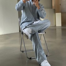 빠델 남자 올데이 기모 후드집업+와이드 팬츠 세트