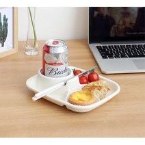 아이들 간식 혼술족 안주 나눔 접시 이쁜접시 접시추천, 1개, 3칸사각레드