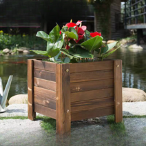 방부목화분 야외 대형 플랜트박스 옥상 도로 테라스 나무 원목 화분, 1.5cm 두껍게, 길이  너비 및 높이 50x50x55cm
