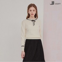 JJ지고트 펀칭 스캘럽 리본넥 풀오버 니트 GM3P1POW5