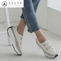 [애슬릿] 천연 소 가죽 여성 투 밴드 로우탑 스니커즈