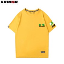 가와사키 티셔츠 반팔 작업복 동호회 작업복 여름 티 배달 오토바이 힙한, AL