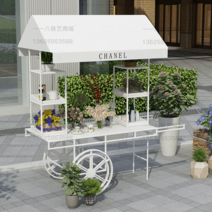 마차매대 이동식 플리마켓 야외 꽃차 진열대 화예 꽃마차, 화이트200x100x200CM현물