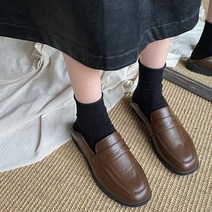 따봉오빠 3cm 여성 투웨이 접어 신는 시크 단화 로퍼 브라운(DB208)
