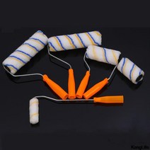 건설 도구 실노 천을 마 상자 홀더9 인치 파인 헤어 페인트 롤러 브러시 라텍스 페인트 데드 앵글 긴 머리 설명서 가정용 수리 벽 장식 브러시 없음, 9인치 옐로우 블루