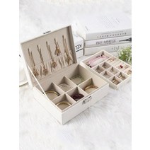 보석 보관함 대용량 방진 귀걸이 귀걸이 목걸이 보석 마무리 상자 가정용, 20.레트로 그린 더블 레이어 수납 상자 서랍