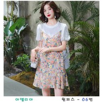 밀크봉봉 루즈핏 쉬폰 하객 헨리넥 레이스 오픈 30~~40대 원피스