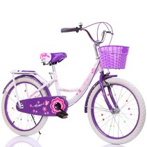어린이 자전거 여아 10세 이상 3학년 초등학생 자전거 타기 20촌 22촌 어린이 자전거 발자전거, 보라색흰색타이어+보조바퀴_22인치적합135-155cm
