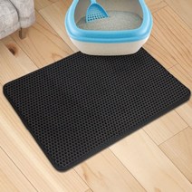 침구청소기 방수 애완 동물 고양이 배변 매트 더블 레이어 상자 미끄럼 방지 모래 패드 집 깨끗한 침대 큰 배, [01] 45x60cm, [01] Black