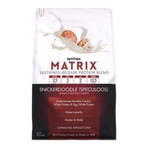 Syntrax Matrix 목초 사육 변성되지 않은 유청 단백질 미셀라 카제인 및 글루타민 펩타이드 함유 계란 알부민 RBST 무함유 부드러운 크리미 향 스니커두들 5, 시나몬 쿠키