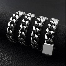 ForU188 써지컬스틸 볼드커브체인 목걸이 14mm 남자목걸이 목걸이체인 여자목걸이