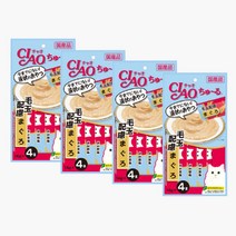 이나바 챠오츄르 고양이 간식 모음, 4개, SC-101 헤어볼케어 참치 4p
