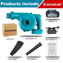 소형송풍기 차량용 낙엽 Kamolee-21000rpm 브러시리스 3000W 청소 송풍기 및 진공 정원 가정용 자동차 컴퓨, 03 1 Battery EU_03 UK